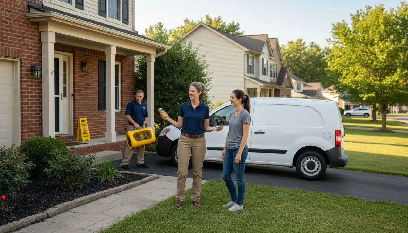 Residential water damage restoration in De Land, IL